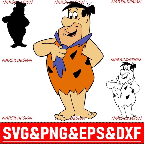 Fred Flinstone Svg file, Svg Cutting file, Svg for Silhouette, Svg for Circut, Fred Cut file, Svg file, Svg Clipart Svg Png Eps Dxf