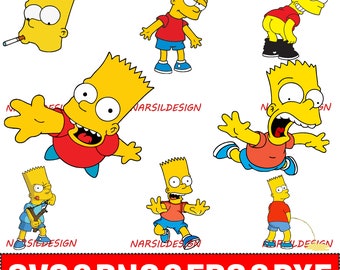 Bart Simpson SVG Bundle, Cartoon Sticker (png, eps, jpg)