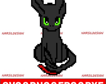 Toothless Pixel Art SVG: Dragon Cut Files for Cricut