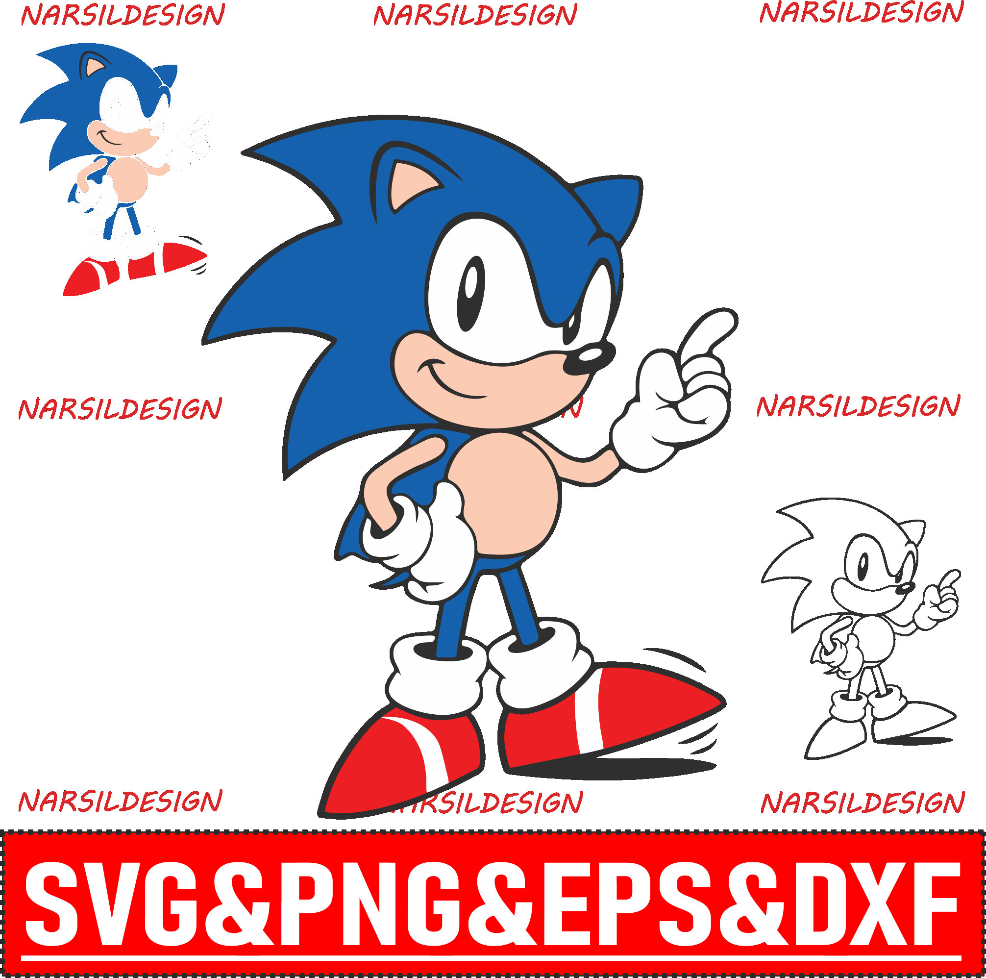 Sonic Eps Dxf Png - Etsy