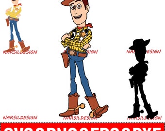 Toy Story Woody (svg, Layered Cut File png, eps, dxf)