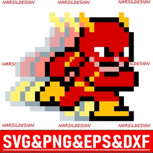 Svg super héros Pixel Art, chemises de super héros, super héros png, super héros personnalisé, clipart super héros, fichier coupé, dxf, téléchargement immédiat Pixel ART
