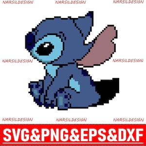 Stitch Pixel Art SVG for Cricut and Sublimation, Stitch Cut Files, Stitch Clipart