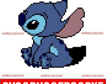 Stitch Pixel Art (svg, png, eps, dxf), Cut Files