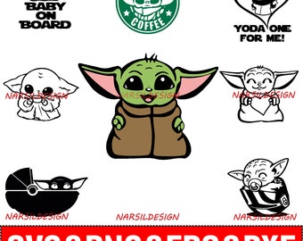Baby Yoda Svg Layered Bundle Item SVG, Clipart, Cricut, Digital Vector Cut File svg-png-dxf-eps