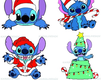 Christmas Stitch SVG, Santa and Lights Clipart (png, svg, dxf, eps)
