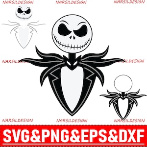 Jack Skellington Layered svg, Halloween Nightmare-fil (png, eps, dxf)