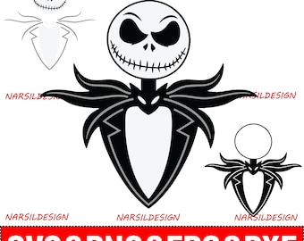 Jack Skellington Layered svg, Halloween Nightmare File (png, eps, dxf)