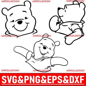Winnie SVG Digital Download Bundle Svg, Eps, Png, Dxf