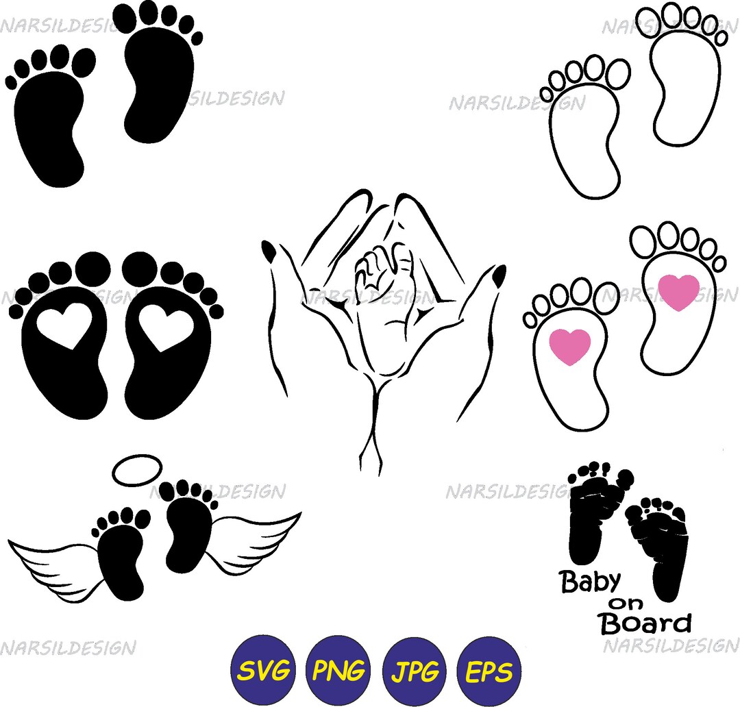 BABY Feet SVG, Baby Footprint, Baby Feet Instant Download Svg, Png, Eps
