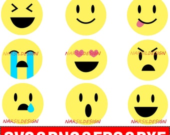 Emoji SVG Bundle, Social Media Icons, Cut File (Digital Download)