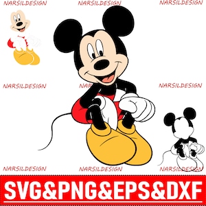 Layered SVG, Vector, Cut Files for Cricut and Silhouette Mickey Mouse  Svg, Dxf, Eps, Png Vector Files for Cricut, Silhouette,