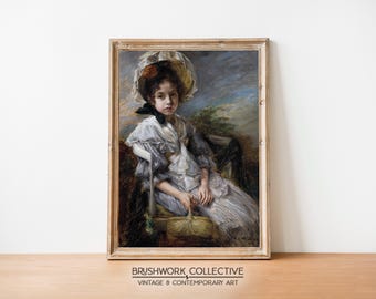 少女の肖像画 | ポポンヌ・ゼリンスカ・オー・パニエの肖像画 ウォールアートプリント | 印刷可能 デジタルダウンロード可能 | 313PSPVM