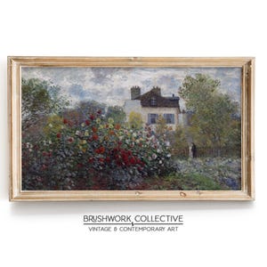 Summer Rose Garden Painting Print | Vintage French Country Wall Art | Printable Digital Downloadable | 17LSPVT