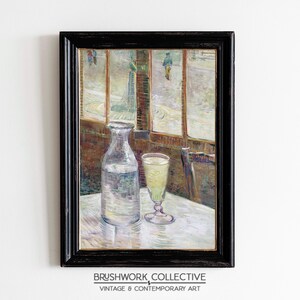 Still life of Cafe Table Painting Print | Printable Table with Absinth Portrait Wall Art | Printable Digital Downloadable | 248PSPVM