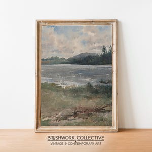 Watercolor Lake Painting Print | Printable Green Portrait Wall Art | Printable Digital Downloadable | 6PSPVM