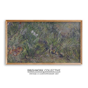 Samsung Frame TV Art | Garden with Butterflies Painting | Impressionist Scenic Garden Wall Art | Digital Download | 229LSVTM
