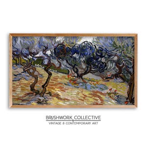 Samsung Frame TV Art | Olive Trees Painting | Impressionist Olive Tree Wall Art | Digital Download | 172LSVTM