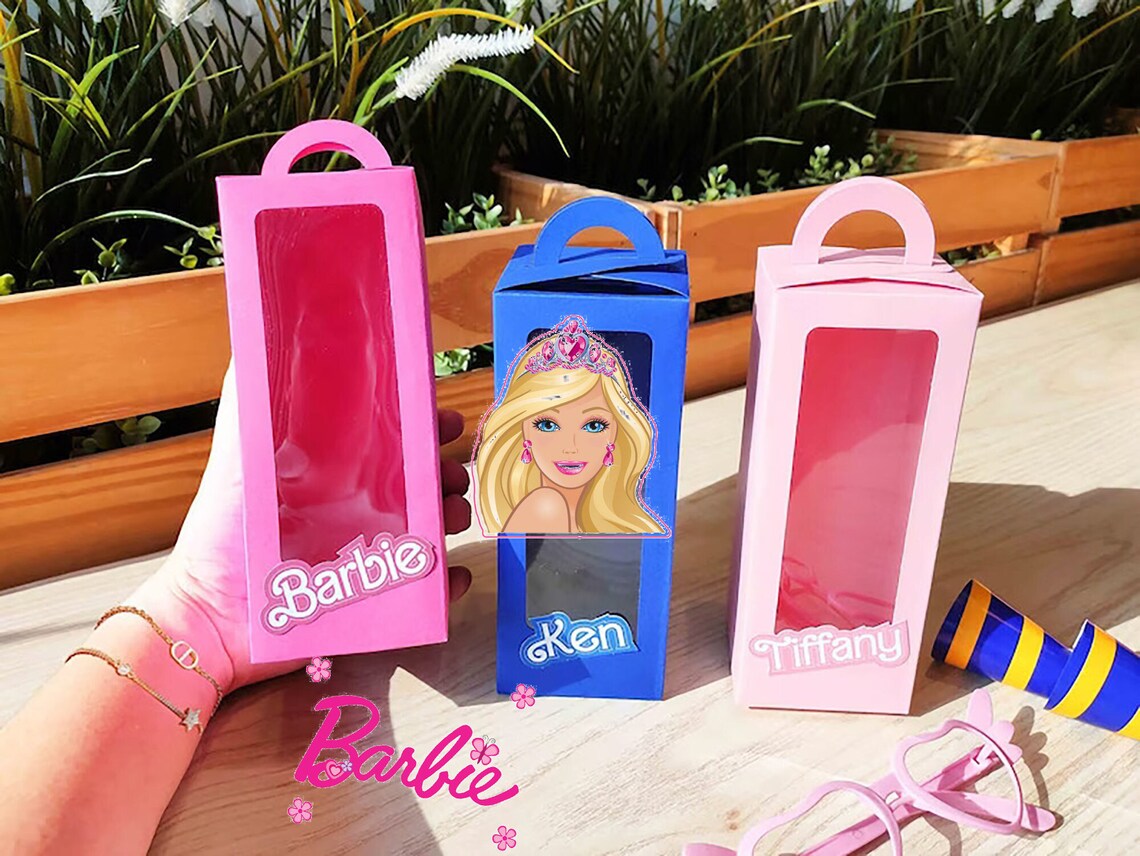 Hot Pink Box With Custom Nameparty Boxesdoll Theme Etsy