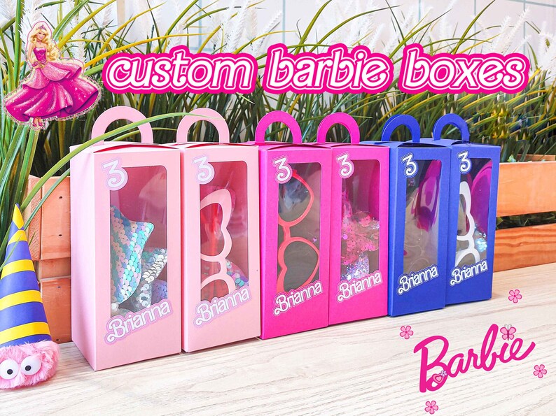 Hot Pink Box With Custom Nameparty Boxesdoll Theme Etsy