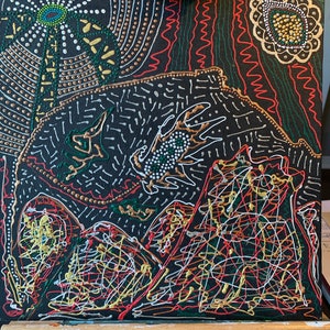 Jardin secret. Art contemporain. Acrylique sur carton.