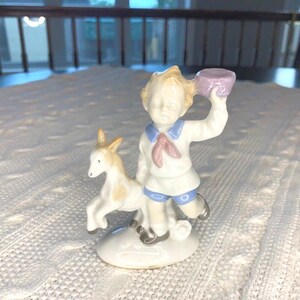 Vintage Gräfenthal by Carl Scheidig Boy with animal