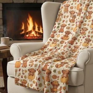 Fall Highland Cow Plush Blanket Harvest Season Throw Autumn Pumpkin Patch Blanket Thanksgiving Gift Kids Blanket
