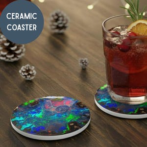 Opal Ceramic Coaster: Elegant Coffee Table Accessory