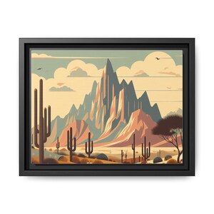 Framed Matte Canvas Art Print Desert Landscape Wall Decor Boho Living Room Art Nature Inspired Home Decoration Desert Sunset