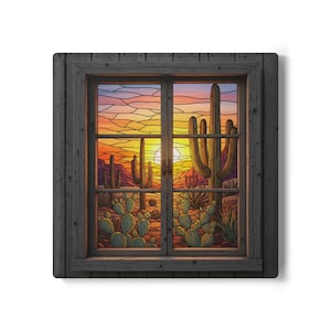Desert Sunset Ceramic Coaster Southwest Coaster Gift for Him Gift for Her Rustic Coaster Cactus Coaster Desert Lover Cactus Lover