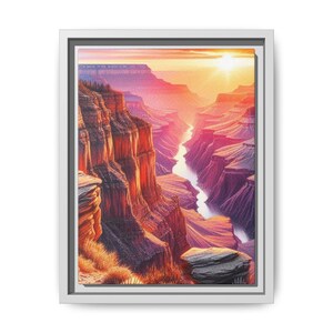Mountain Sunset Canvas Art: Framed Landscape Wall Decor