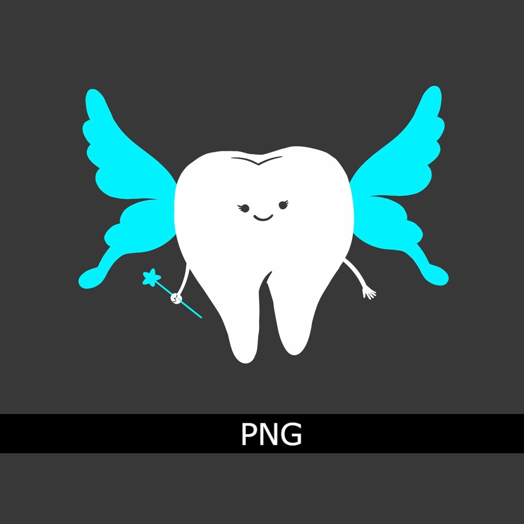 Tooth Fairy Design With Wings and Wand - PNG - Etsy