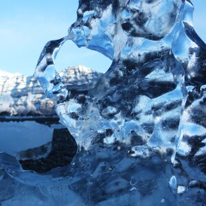 Glacial Ice View of Snowy Mountaintop Digital Photo Color image 1