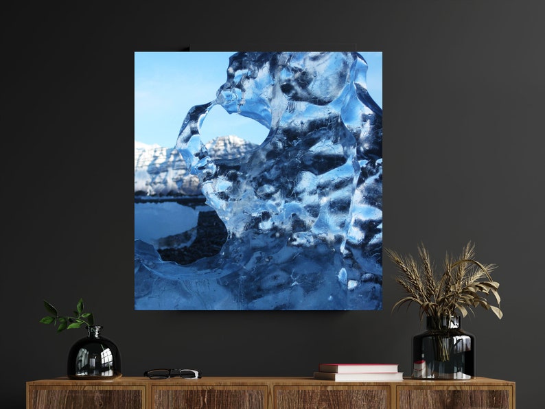 Glacial Ice View of Snowy Mountaintop Digital Photo Color image 3