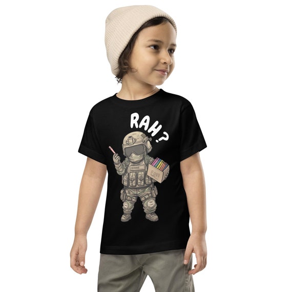 Funny Toddler Shirt for Military Families Marine Corps Crayon Eater Design Cute Baby Outfit for Military Kids USMC Inspired Toddler Tee