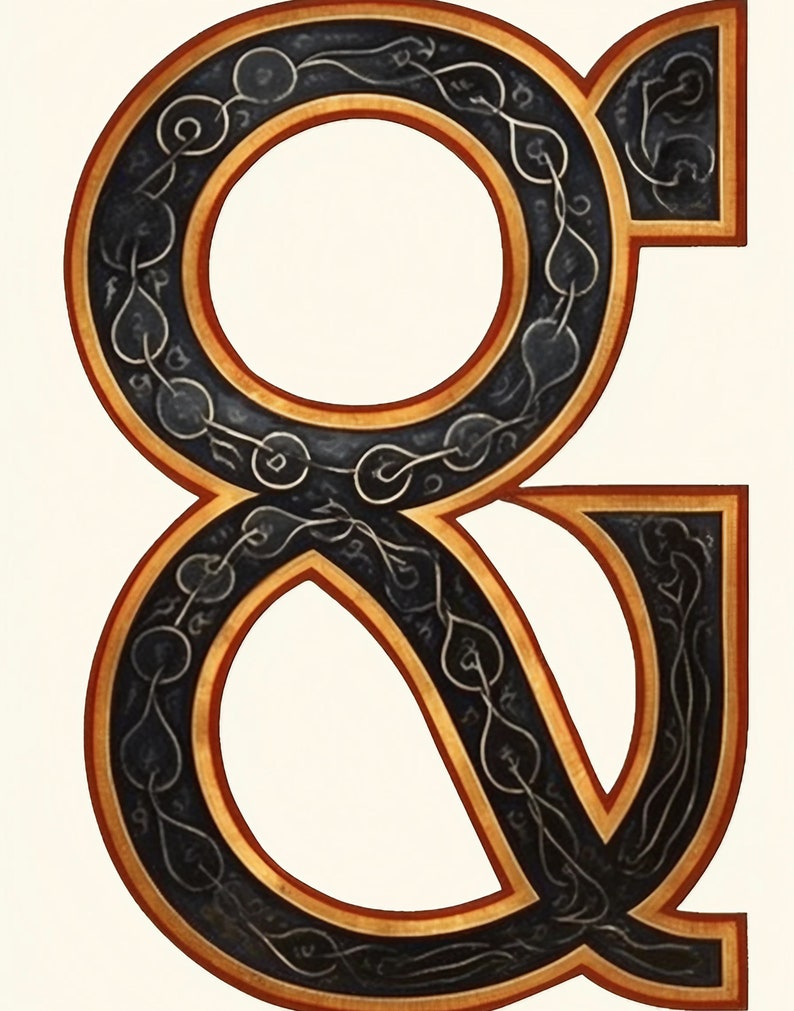Illuminated Manuscript | Symbol & (ampersand) With Classic Book of ...