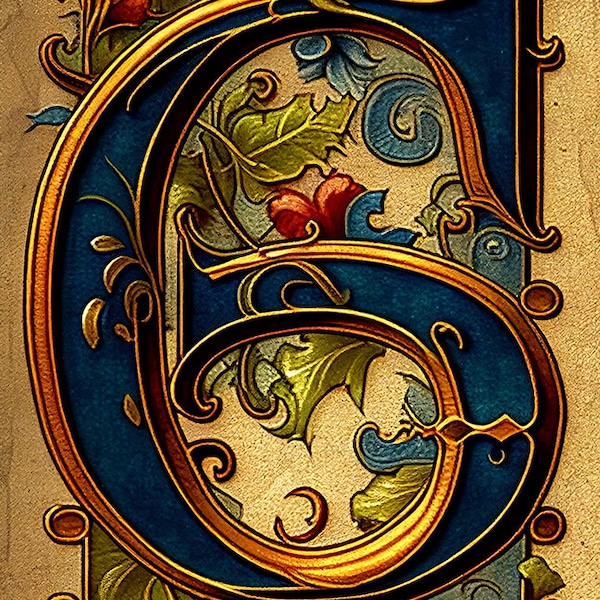 Illuminated Letter G - Etsy