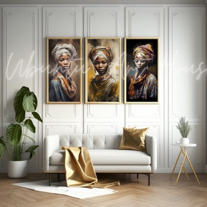Femmes africaines à Melhfa debout Wall Art imprimable # 2 - Bundle (3 photos)