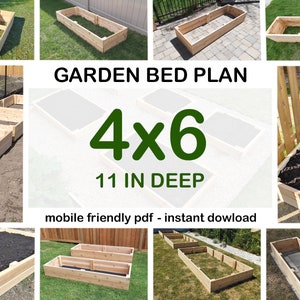 Garden Bed Plan - 4x6 ft - 11 in deep