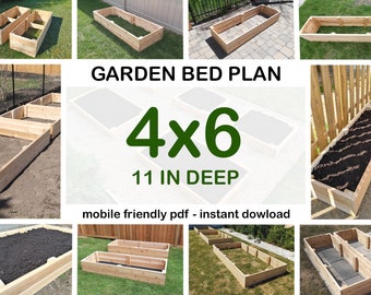 Garden Bed Plan - 4x6 ft - 11 in deep