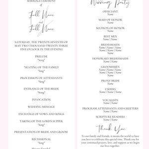 Wedding Ceremony Program - Customizable Digital File - Etsy