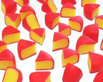 6pc Miniature Babybel Mozzarella Cheese Slices Lot 1;6-1;12 Scale **FREE TRAY**