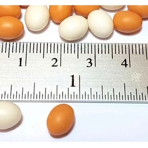 8pc Miniature Whole Eggs White and Brown Lot 1;6-1;12 Scale