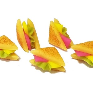 5pc Miniature Toasted Ham Cheese Lettuce Sandwich Lot 1;6-1;12 Scale