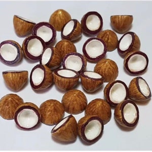 2 Stück Miniatur Keramik Kokosnuss Lot 1;6-1;12