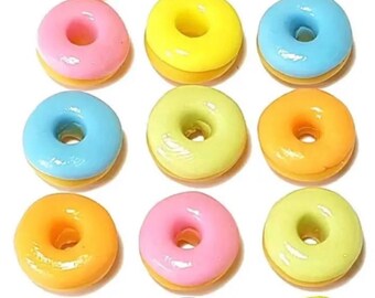 5pc Miniature Mixed Pastel Frosted Donuts Lot 1;6-1;12 Scale