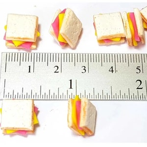 5pc Miniature Ham and Cheese Sandwich Lot 1;6-1;12 Scale