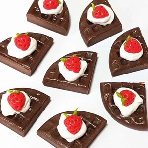 6pc Miniature Chocolate Waffle 1/4 Round Lot 1;6-1;12 Scale