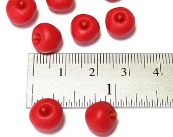 6pc Miniature Red Apple Lot 1;6-1;12 Scale