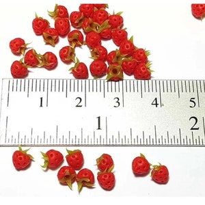 5pc Miniature Strawberry Fruit Lg Lot 16-112 Scale image 6